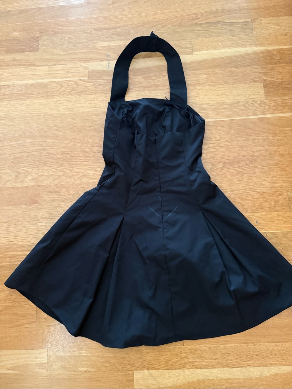 Aqua Strapless Black Fit-and-Flare Dress